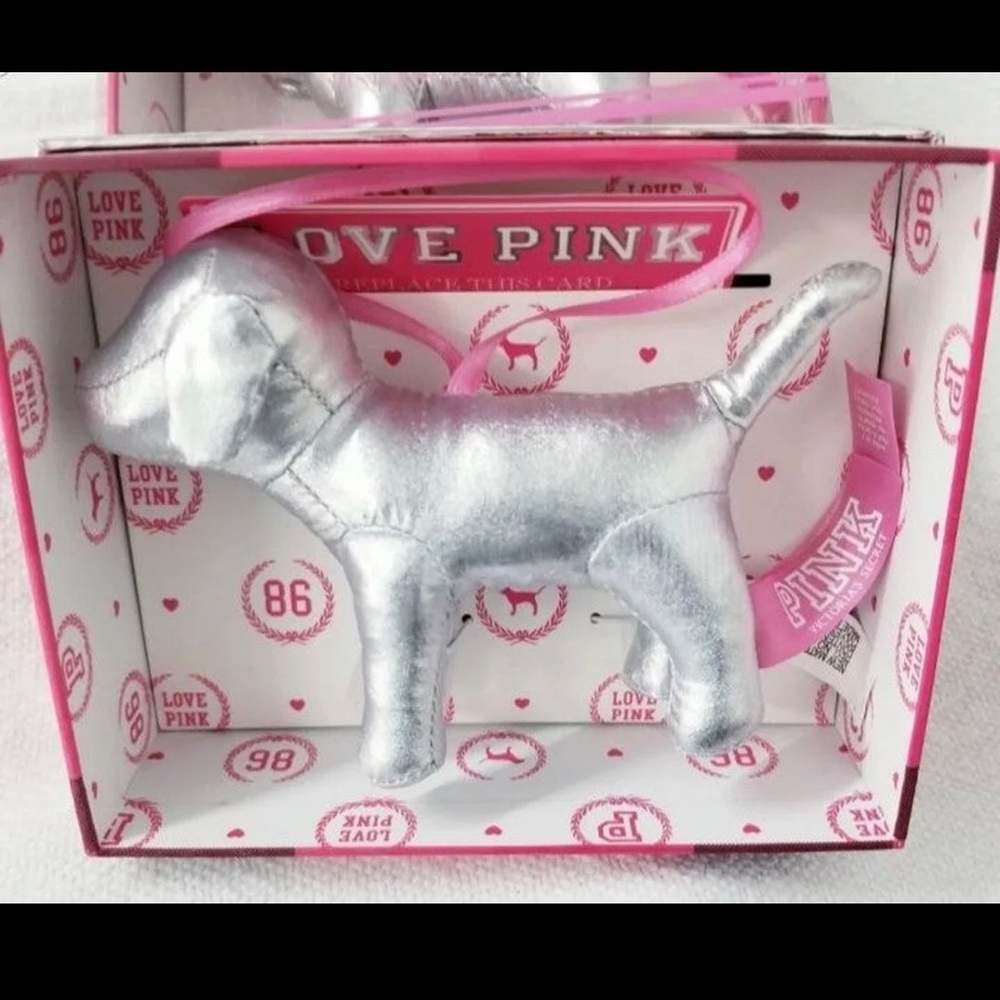 VS PINK MINI silver dog ornament VINTAGE RARE HTF